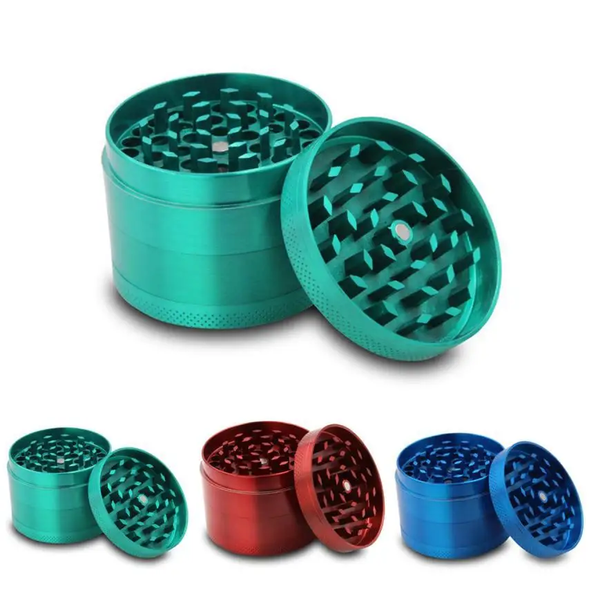 

pepper grinders herb metal ginder 50mm 4 layer tobacco grinder for smoking Zicn alloy cnc teeth colorful fit dry