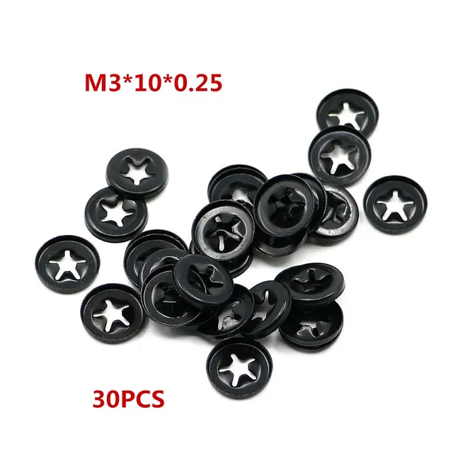 30 PCS M3*10*0.25 Nut Push On Retainer Washer Assortment Quenching Smooth Speed Lock Lockingin