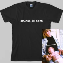 Plus Size Letter Print Grunge Is Dead Funny Shirts Women Men Punk Rock Tee Tops Cotton Black T Shirt for Lady Ropa Mujer