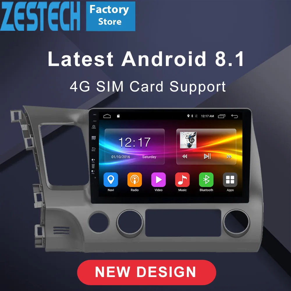 

Android 1 din car radio gps dvd player for Honda Civic 2006 - 2011 support 4G SIM card 4G LTE car dvd multimedia for honda civic