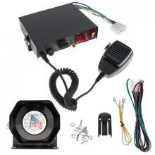 200W 12V 8 Sound Speaker Car Warning Alarm Police Fire Siren Horn PA with MIC System