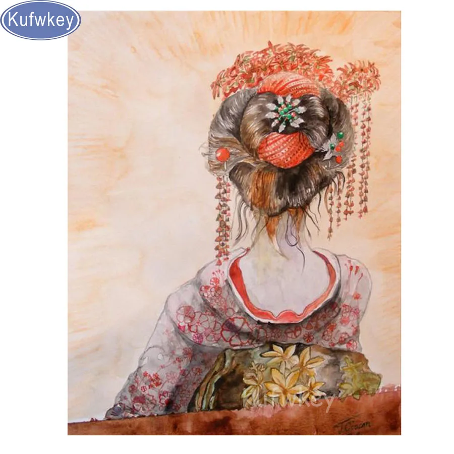 Japanese Diamond Painting" Geisha woman"Pictures Full Square diy