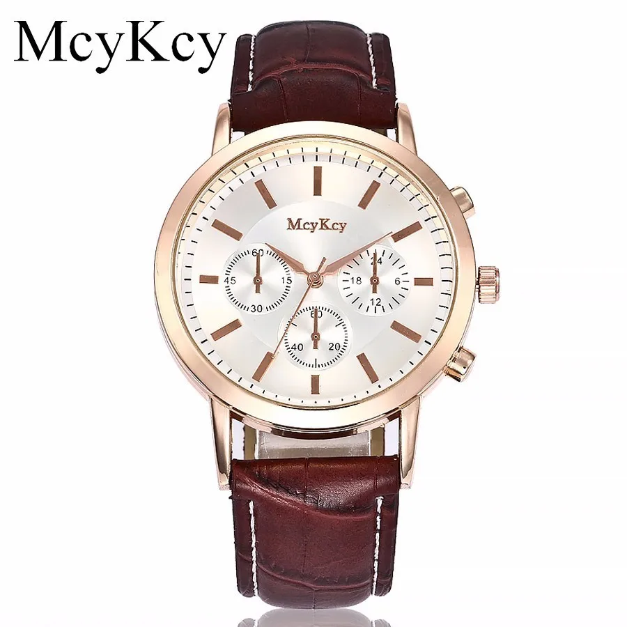 

Hot Sale McyKcy Brand Fashion Men Business Watch Top Brand Luxury Male Clock Leather Mens Quartz Wrist Watch Relogio Masculino