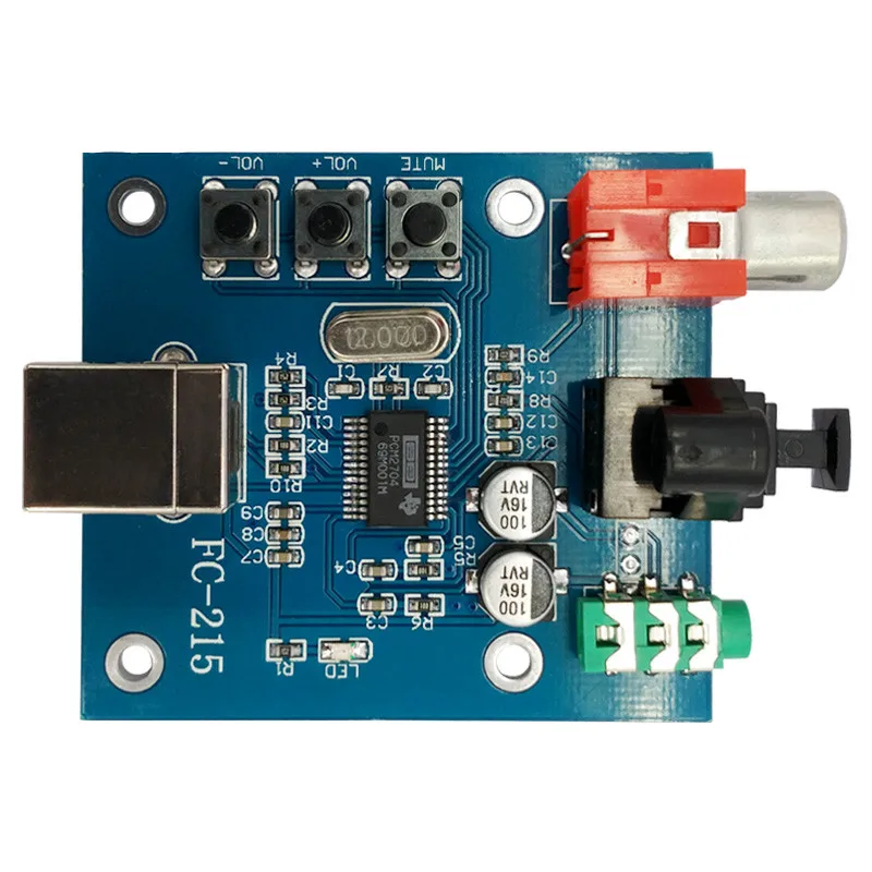 Pcm2704 аудио DAC USB к S/Pdif звуковая карта Hifi декодер DAC плата 3,5 мм аналоговый коаксиальный оптоволоконный выход