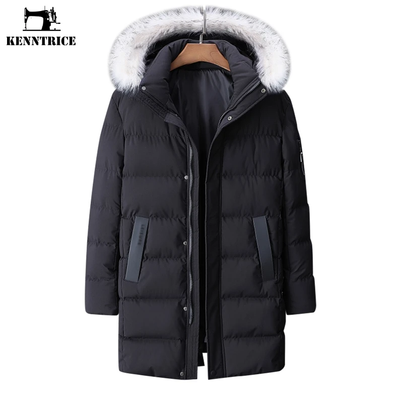 

KENNTRICE Plus Size Coat 9XL New Long Coats Men Winter Parkas Casual Windproof Cotton Hooded Winter Jacket Mens Outerwear