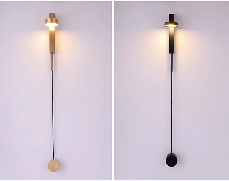Interruptor de Luz Nordic Moderno Parede Luxo Regulável Simples Sala Estar Corredor Quarto Personalidade Criativa Lâmpada Cabeceira Mod. 130117 10 Cheap Luminárias de parede