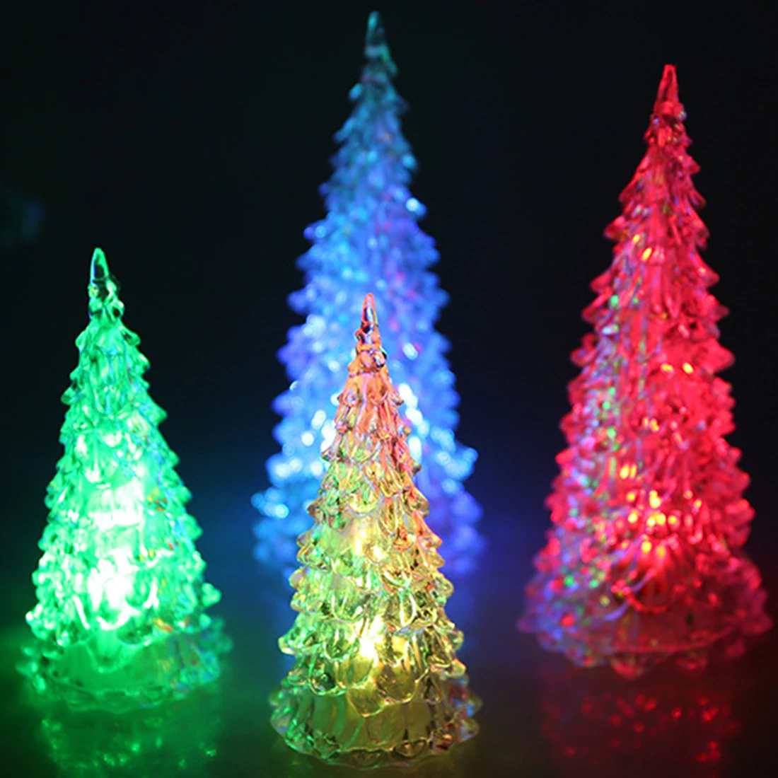 HOT 7 Colors Changing LED Christmas Tree Night Light Lamp Home Decor