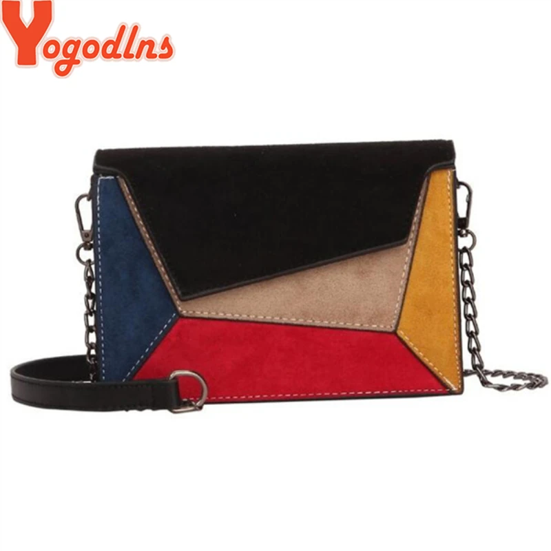 Yogodlns الرجعية ماتي خليط Crossbody حقائب للنساء رسل أكياس سلسلة حزام حقيبة كتف صغيرة رفرف كريسس-حقيبة مقصية