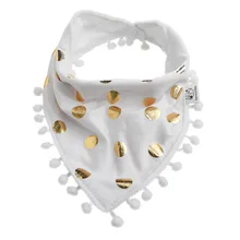 Детские нагрудники хлопок кружева кисточкой двойной слюни мультфильм Треугольники Водонепроницаемый младенцев Полотенца Слюнявчики для детей Self забота о кормлении