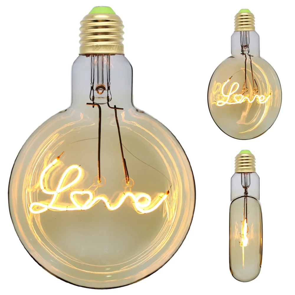TIANFAN love Led Bulbs Edison Bulb Vintage Light Bulbs 4W ...