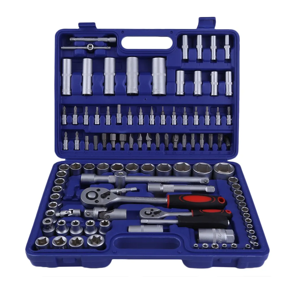 

Practical 108pcs Car Repair Tools Ratchet Wrench Spanner Socket Set Hand Tools Combination Auto Repair Repairing Kit