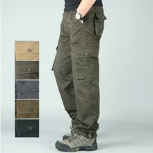 Мужские тактические брюки размера плюс 4XL, Мужские штаны для бега, повседневные хлопковые брюки с карманами, Военный стиль, Армейский Камуфляж, мужские брюки-карго