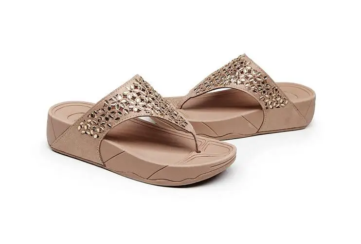 rhinestone flip flops black