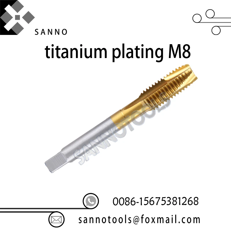 M2/M2.5/M3/M4/M5/M6/M8/M10/M12 отсутствии нитрида титановое покрытие Метчик с винтовыми канавками Специальная нержавеющая сталь винторезы