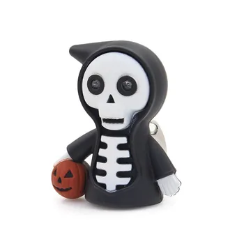 

Small LED Light with Alarm Halloween Ghost Shape Car Key Holder Bag Pendant Gift for Daughter Outdoor Self-defense Tactical Gear