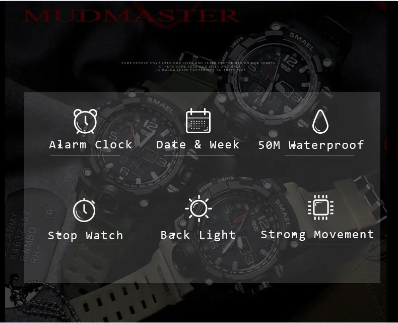 SMAEL мужские s часы аналоговые кварцевые часы мужские спортивные часы мужские s Shock Военные часы водонепроницаемый светодиодный цифровые наручные часы Masculino