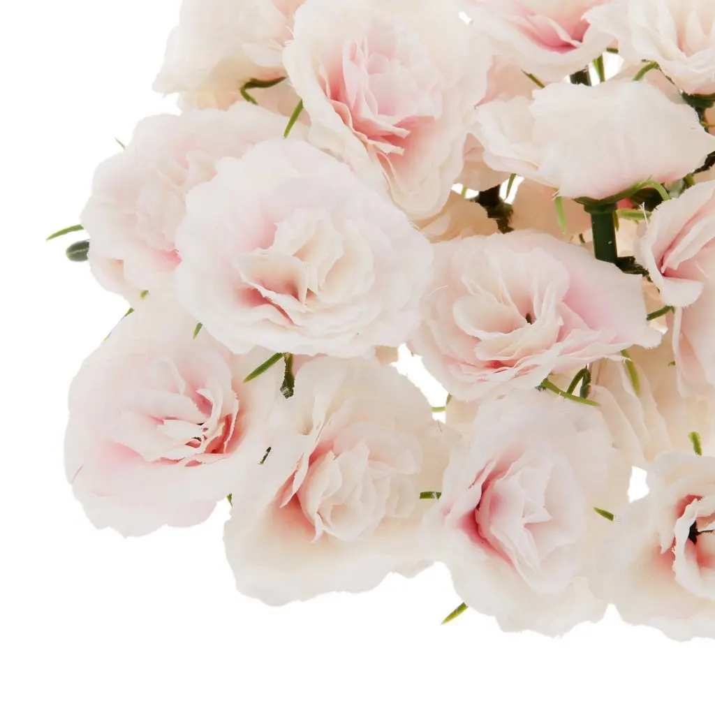 Hot Sale 50 pcs Artificial Silk Roses Flower Head Flower Head Wedding Party Decor Bulk - Pink