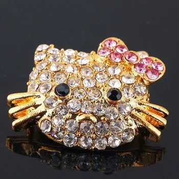 

Wholesale Free Shipping 50pcs gold Hello Kitty Face Beads Findings Fit Bracelets Connector Charm