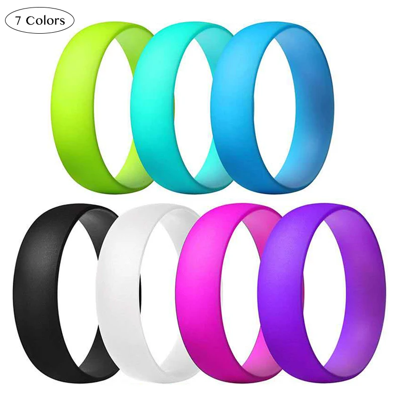 

Fashion Mens Silicone Ring for Women Bright Candy Colors Sport Gym Yoga Engagement Comfortable Wedding Couple Rings