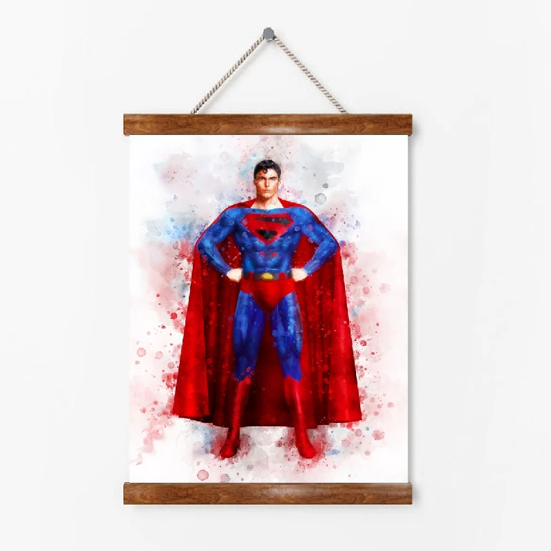 Superman Watercolor Canvas Art Print Wall Decor