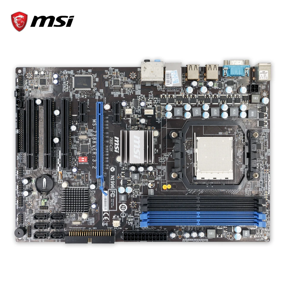 Original MSI 770T C35 Desktop Motherboard 770 Socket AM2/AM2+ DDR2 16G