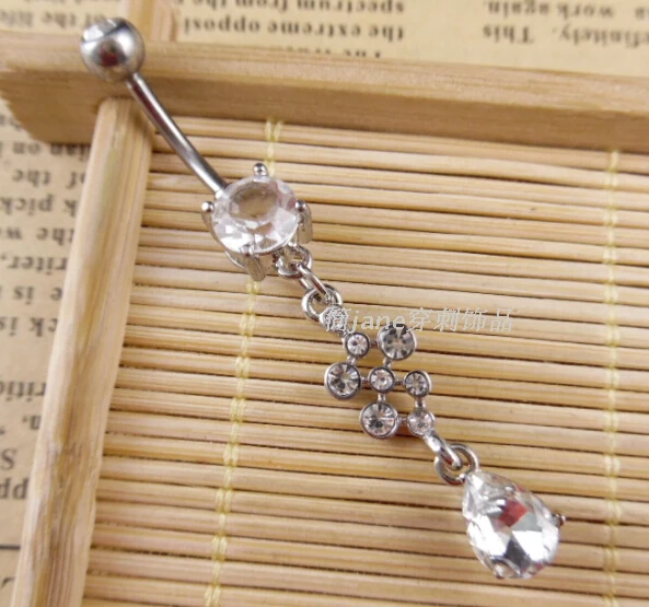 

Wholesale Sale Rhinestone Dangle Navel Piercing Belly Button Rings Barbell Ring Lady Body Piercing Belly Dance Body Jewelry
