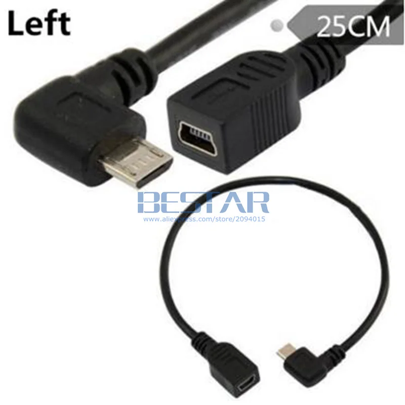 Кабель удлинитель для передачи данных Micro Male 25 см USB 2 0 кабель OTG Mini 5 Pin Female м|Кабели