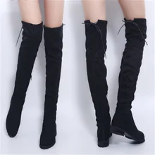 3 цвета, высокие сапоги до бедра женские зимние сапоги женские сапоги выше колена пикантная модная растягивающаяся обувь на плоской подошве г. Новые сапоги для верховой езды 43