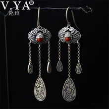 V. YA Bohemia Boho 925 пробы Серебряные длинные серьги для женщин офисные женские тайские серебряные серьги Висячие ювелирные изделия