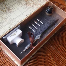 Новая лучшая Готическая ручка для каллиграфии набор с 1 ручкой 4 Nibs 1 чернилами 1 керамическое литейное производство