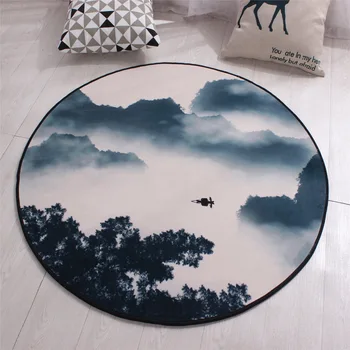 

byetee Round Soft Carpets Anti-slip Rugs 60/80/100/120cm Living Room Computer Chair Mat Floor Yoga Rugs Bedroom Mat