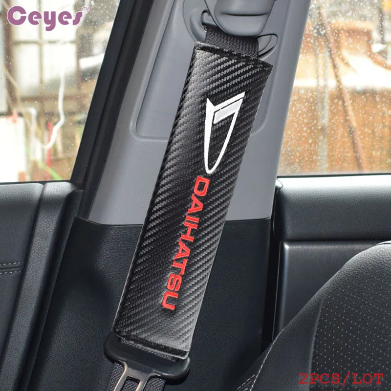 

Ceyes Car-Styling Car Seat Belt Cover Case For Daihatsu Terios Sirion Yrv Scion Venza Datsun Auto Emblems Car Styling 2pcs/lot