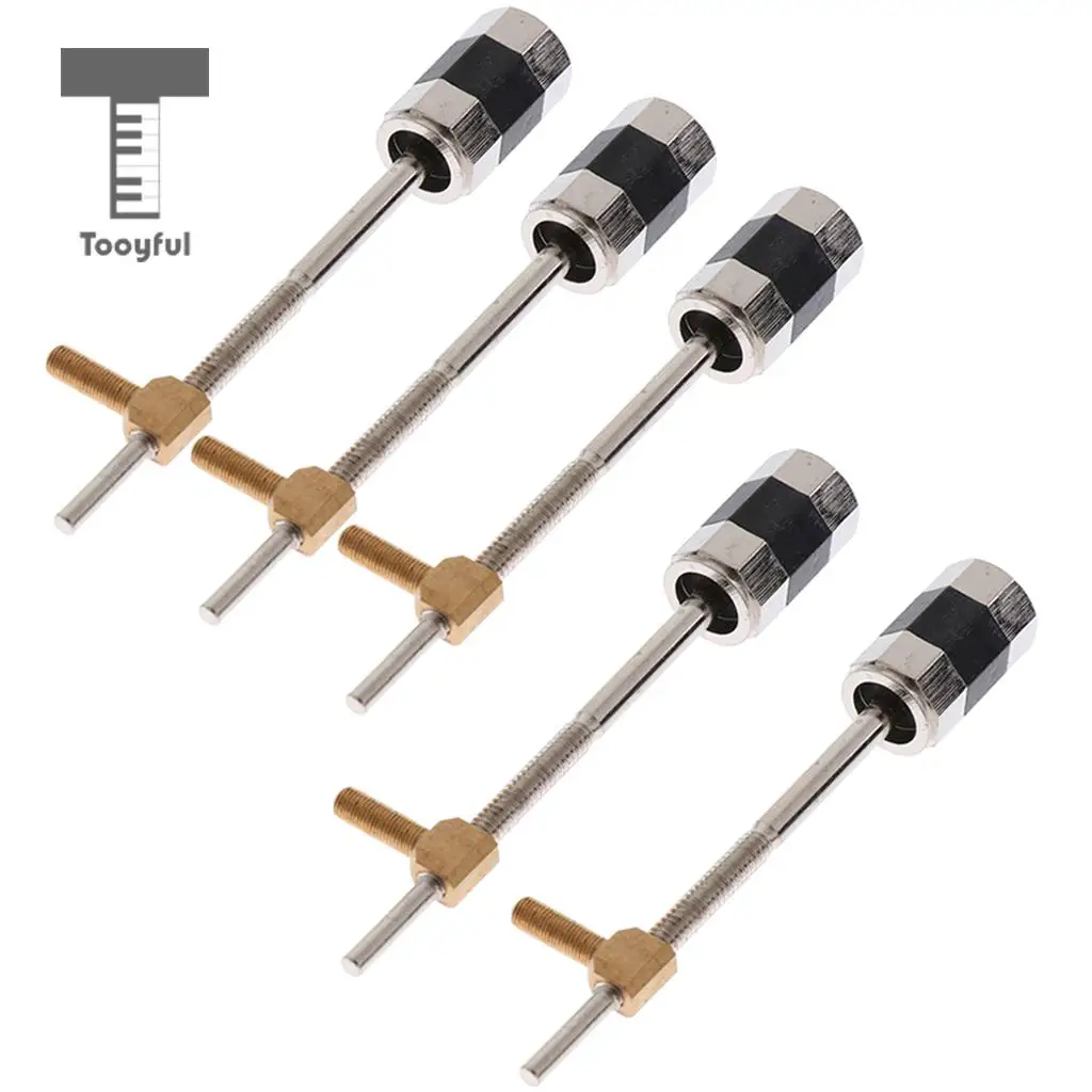 Tooyful Pack of 5 Exquiste Metal Cellos Bow Frog Mount Screws Luthier Tools 65mm/2.55inch