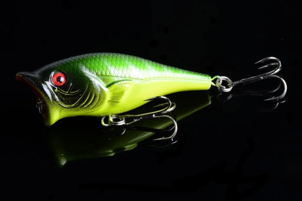 

1Pcs Top Water Lifelike Popper Lures Wobbler Artificial Sea Fish Fishing Bait Crankbait 6# High Carbon Steel Hook