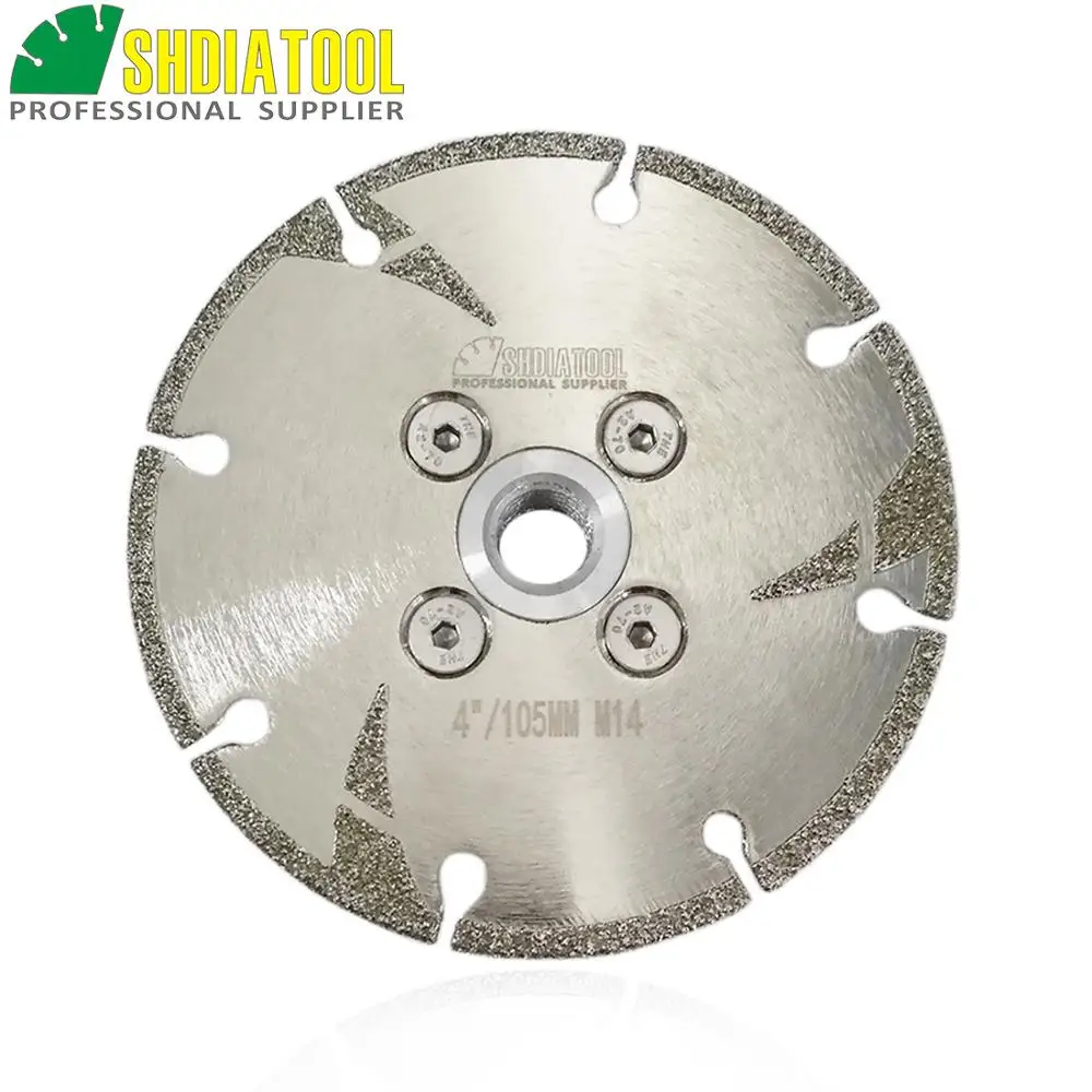 DIATOOL 1pc Electroplated Reinforced Diamond Cutting & Grinding Blade M14 Thread Diamond Disc Marble