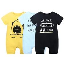 Летние тонкие комбинезоны для новорожденных мальчиков, мультяшный комбинезон с коротким рукавом, Детская Хлопковая одежда для альпинизма, пижамы с животными