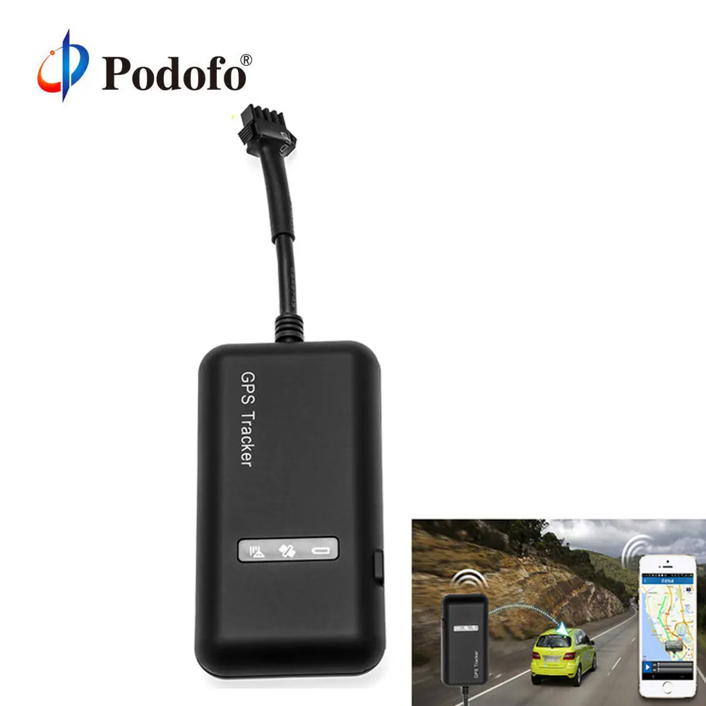 Podofo سيارة GPS المقتفي TK110 مركبة تعقب GPS محدد الوقت الحقيقي تتبع للسيارات دراجات نارية المركبات موقف سيارة التصميم