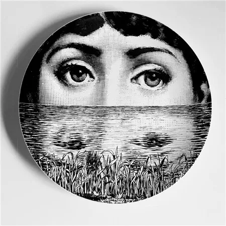 Италия Милан креативный узор Fornasetti тарелки керамика настенный декоративный фон тарелка в скандинавском стиле - Цвет: 23