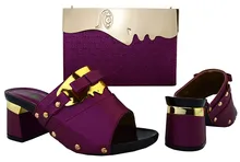 Hohe Qualität Italienische Schuhe Und Taschen Zu Entsprechen Frauen Ferse Pumpen Mit Mode Elegante Afrikanische Partei Schuhe Passenden Taschen BCH-26
