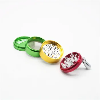 

1PC New CNC 50mm 4 Parts Mixed Colours Metal Aluminum Herb Handle Crusher Smoking Herbal Spice Pollen Muller Tobacco Grinder