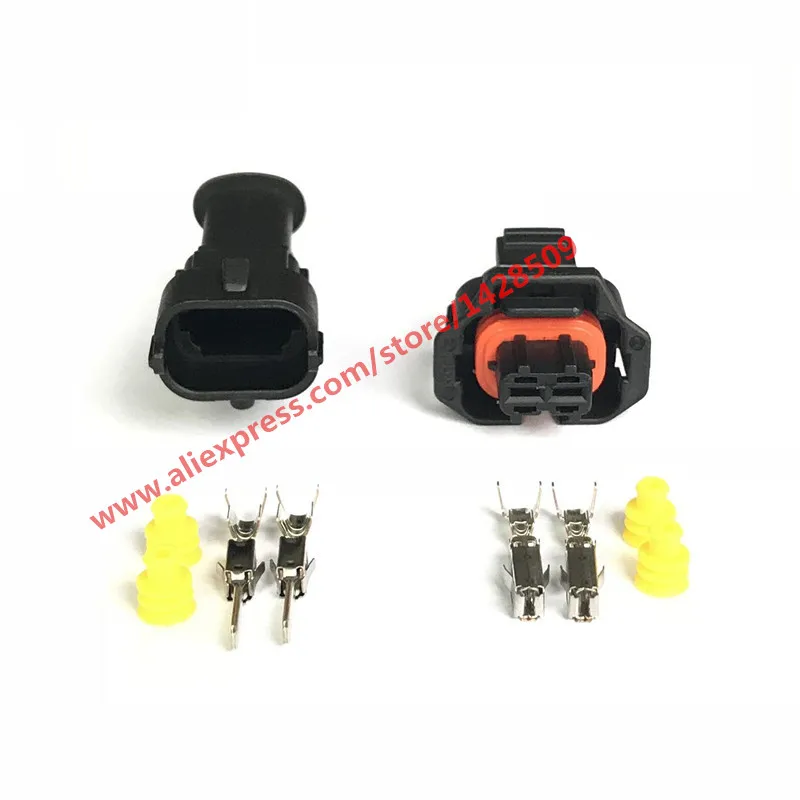 

5 Set 2 Pin 1 928 403 874 Female Male 3.5mm Auto Sensor Plug Waterproof Electrical Wire Connector
