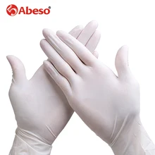 ABESO латексные электронные одноразовые перчатки 100 шт./кор. для еды, дома, очистки, защита от действия кислот и щелочей, противоскользящие, A7104