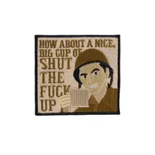 Напиток большая чашка эмблемы с вышивкой на заказ DIY Передняя нашивка для Одежда из железа на мотоцикл байкерские сумки аппликация патч