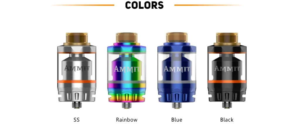 Geekvape Ammit dual coil version 3ml 6ml Ammit RTA Atomizer Supports both dual & single coil for E Cigarettes Box Mod Vape