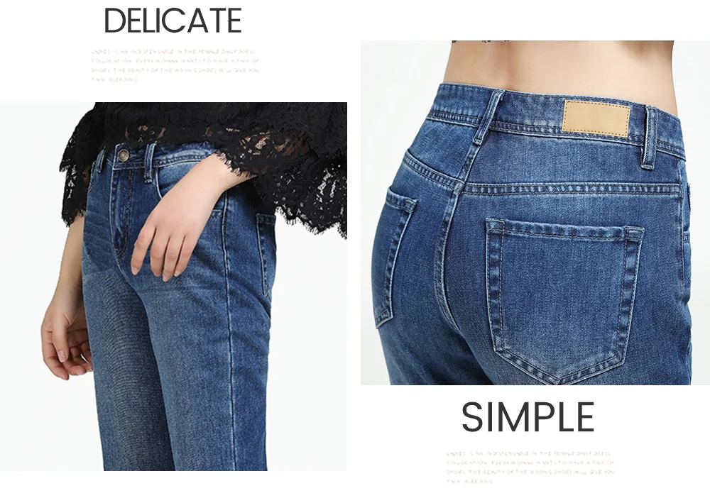 Прочные джинсы из джинсовой ткани девятый длина шикарные широкие брюки средней талии прямой крой шелковая лента дизайн
