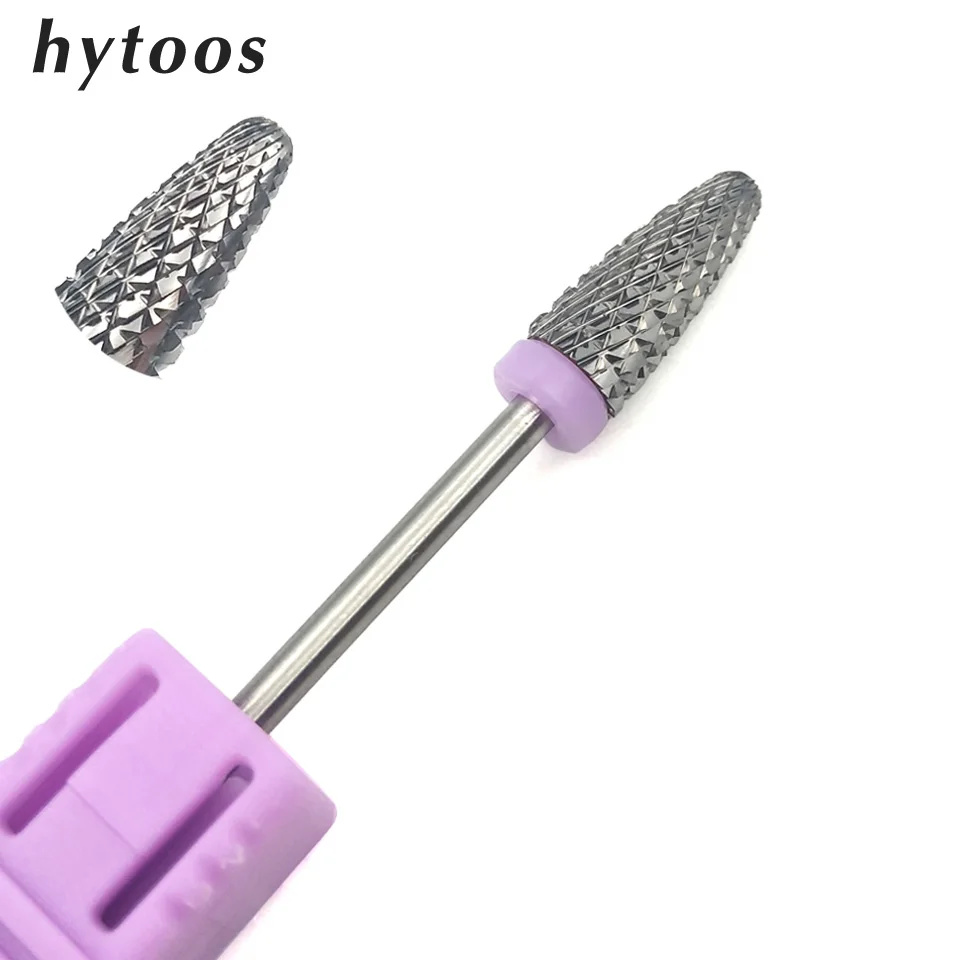 

HYTOOS New Tungsten Carbide Nail Drill Bit 3/32" Rotary Burrs Manicure Cutters Drill Accessories Nail Milling Tools
