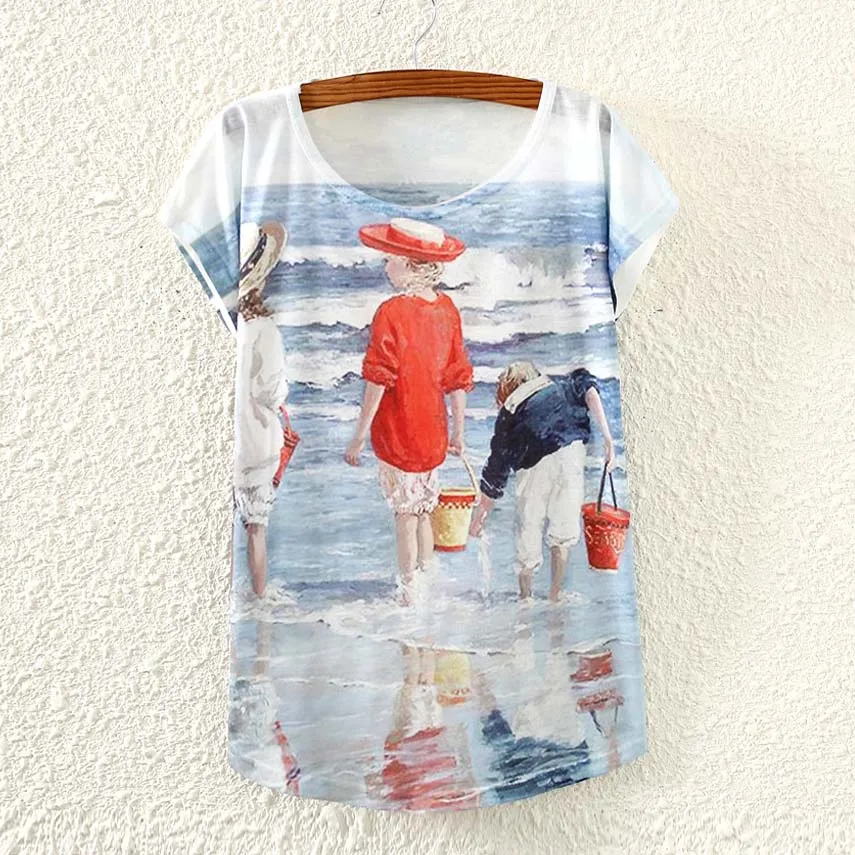 Женская простая футболка с принтом размера плюс повседневные Топы Kawaii Camisetas Mujer |