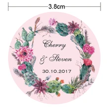 3,8 см Boho Акварельная Свадебная Индивидуальная Классическая круглая наклейка