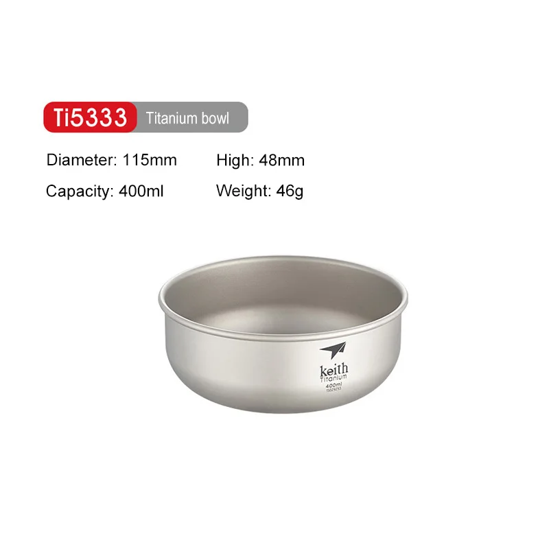 Keith al aire libre de titanio de Camping de Pan olla vajilla utensilios de cocina 300 ml-900 ml Ti5332/Ti5338