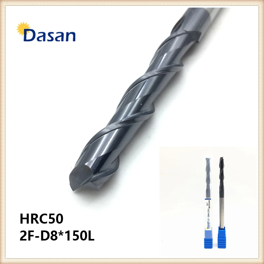 

HRC50 2F-D8*150L 8mm EndMills Solid Carbide Spiral Flat ALTiN Coated End Mill for CNC Lathe Machine Tool Accessories